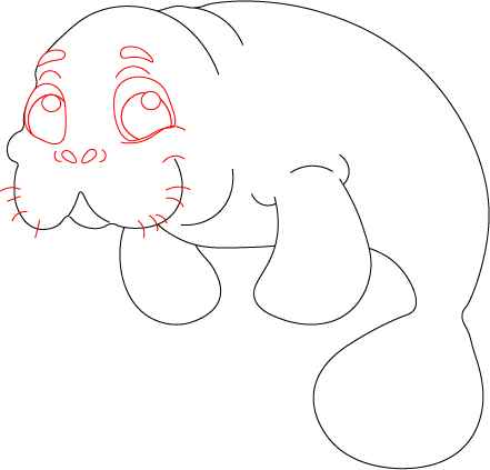 Manatee Drawing for kids