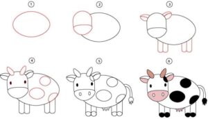 Cartoon Cow Drawing || Step by Step Guide - Cool Drawing Idea