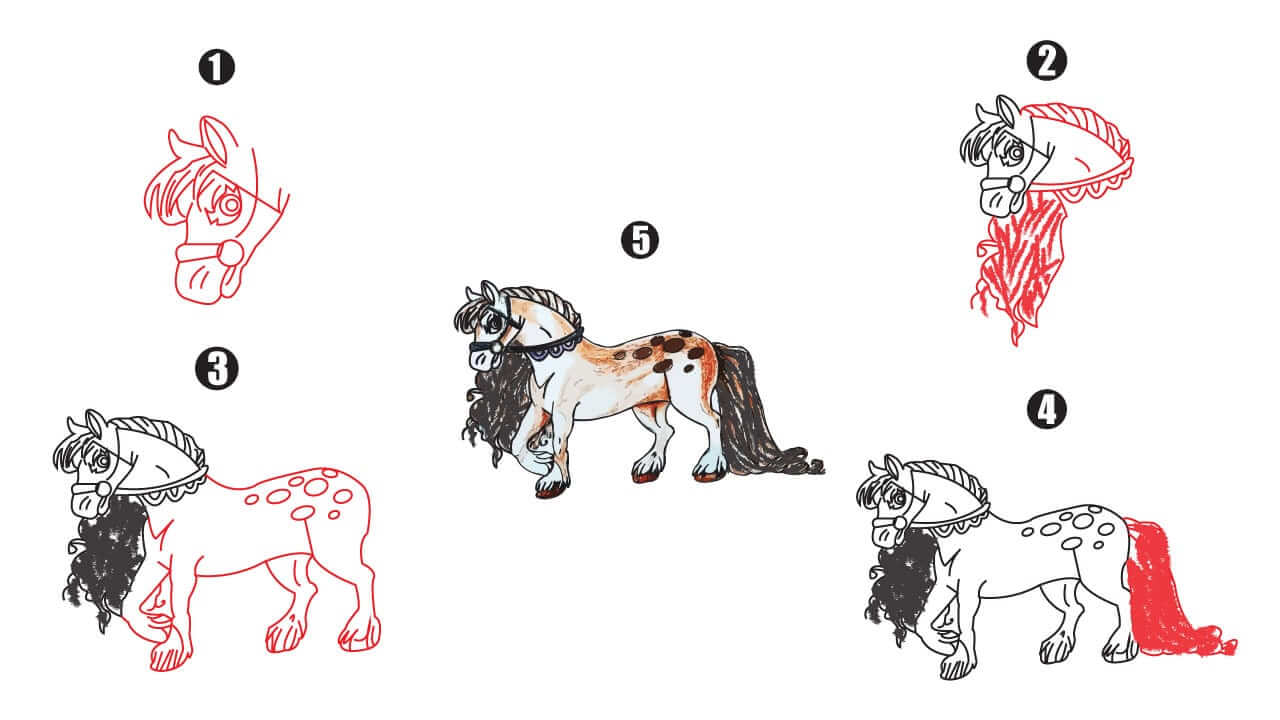 Gypsy Horse Drawing Step by Step