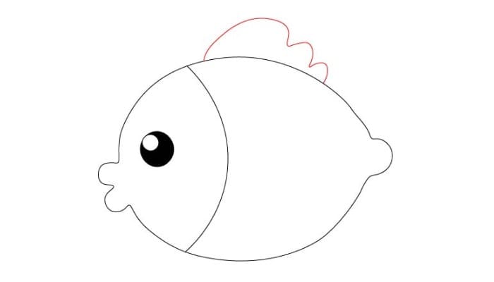 cartoon fish drawing step 5