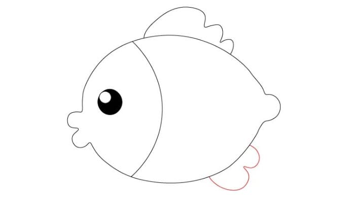 cartoon fish drawing step 6