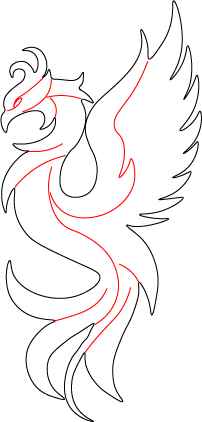 Phoenix Drawing for kids Step 3