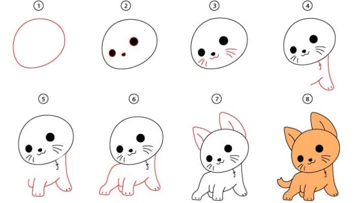 Cartoon Cat Drawing Step by Step Guide
