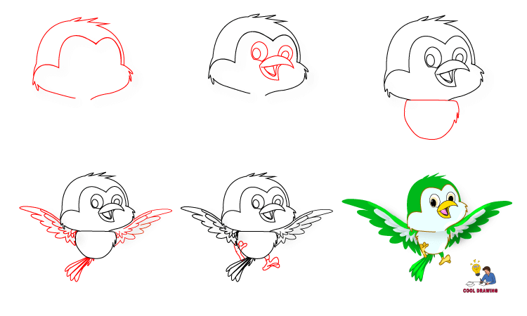 Cute bird Drawing tutorial